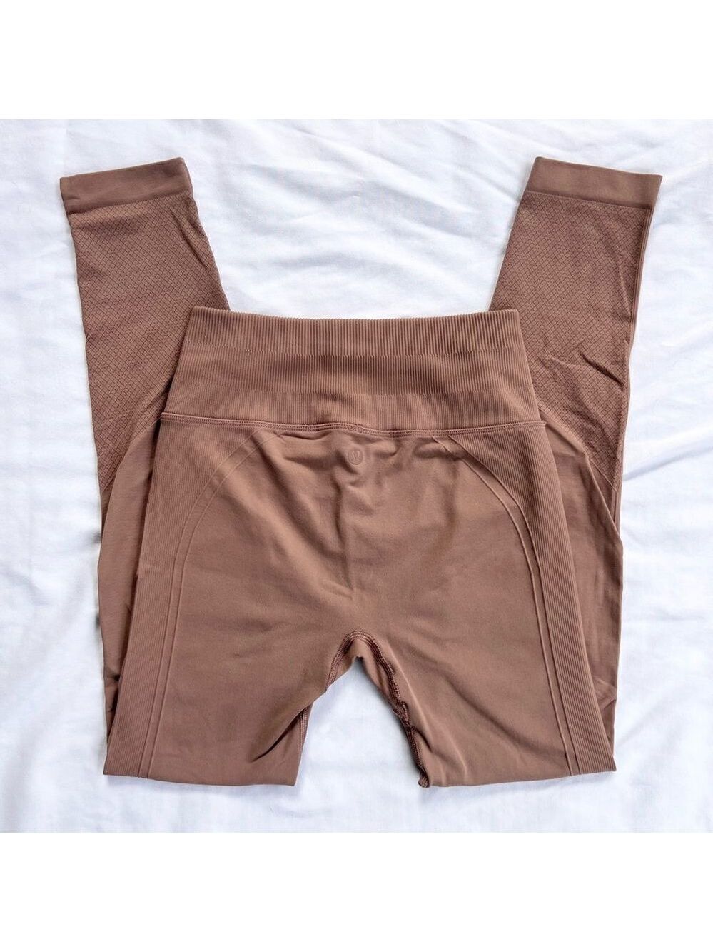 Lululemon Seamless Dusty Rose Pink Brown Leggings Size 4